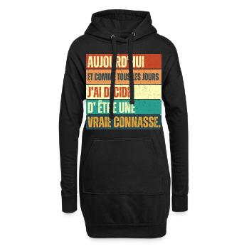 J' ai décidé d' être un vrai connard humour rétro - Sweat-shirt à capuche long Femme - noir - Devant