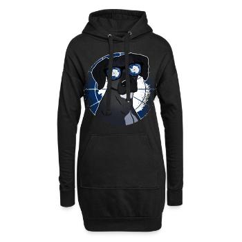 Antarktis - Hoodie-Kleid - Schwarz - Vorne