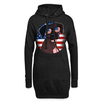 Amérique du Nord - Sweat-shirt à capuche long Femme - noir - Devant