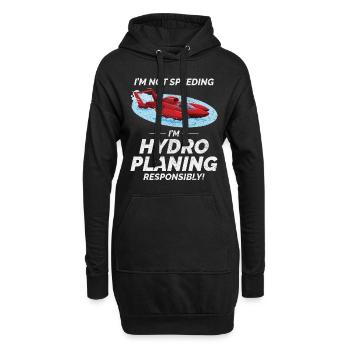 Hydroplane, Bateau, Course, Sports nautiques, Adrénaline - Sweat-shirt à capuche long Femme - noir - Devant