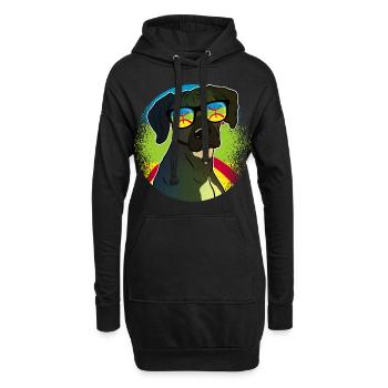 Amazigh - Sweat-shirt à capuche long Femme - noir - Devant