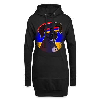 Arménie - Sweat-shirt à capuche long Femme - noir - Devant