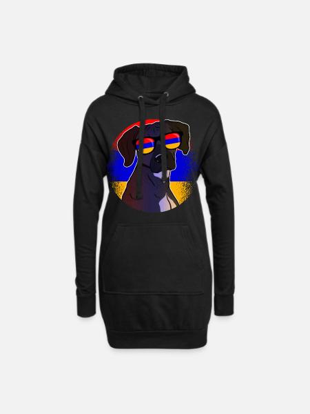 Arménie - Sweat-shirt à capuche long Femme - noir