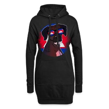 Cambodge - Sweat-shirt à capuche long Femme - noir - Devant