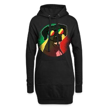 République du Congo - Sweat-shirt à capuche long Femme - noir - Devant