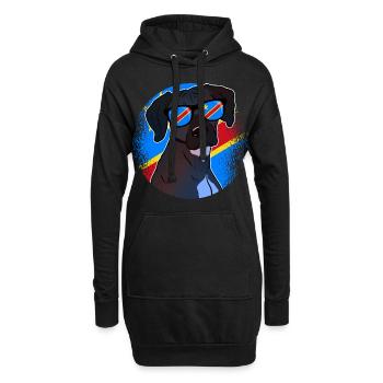 Demokratische Republik Kongo - Hoodie-Kleid - Schwarz - Vorne