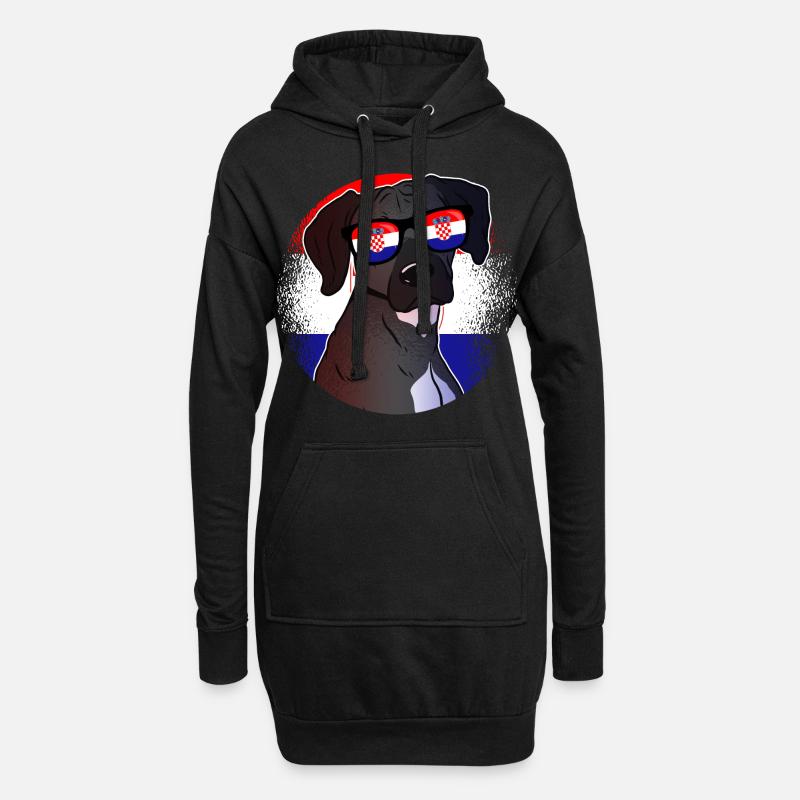 Kroatien - Hoodie-Kleid - Schwarz