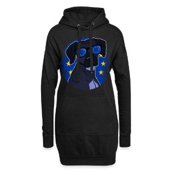 Union européenne - Sweat-shirt à capuche long Femme - noir - Devant