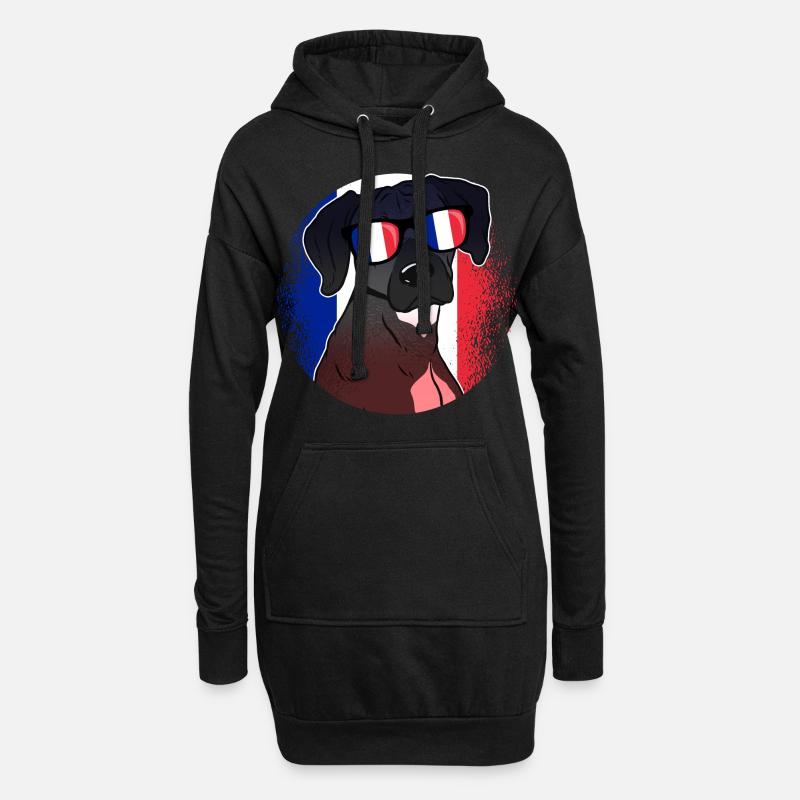 Frankreich - Hoodie-Kleid - Schwarz