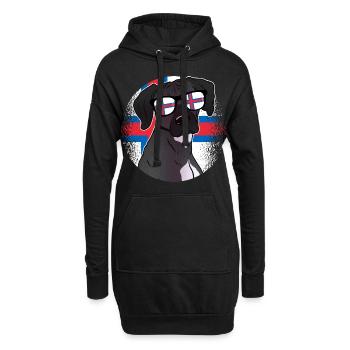 Färöer Inseln - Hoodie-Kleid - Schwarz - Vorne