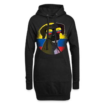 Équateur - Sweat-shirt à capuche long Femme - noir - Devant