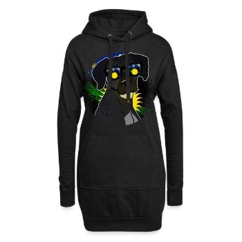 Guadeloupe - Sweat-shirt à capuche long Femme - noir - Devant