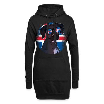 Island - Hoodie-Kleid - Schwarz - Vorne