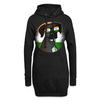 Indien - Hoodie-Kleid - Schwarz - Vorne