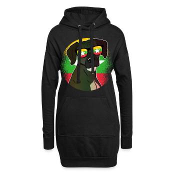 Myanmar - Sweat-shirt à capuche long Femme - noir - Devant