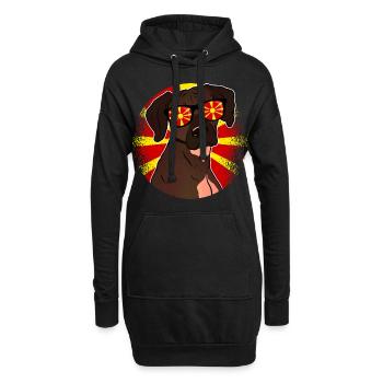 Macédoine - Sweat-shirt à capuche long Femme - noir - Devant