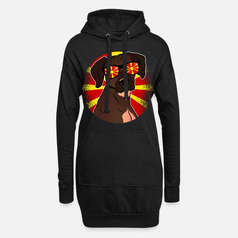 Mazedonien - Hoodie-Kleid - Schwarz