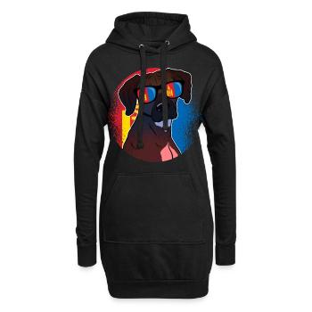 Mongolie - Sweat-shirt à capuche long Femme - noir - Devant