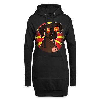 Macédoine du Nord - Sweat-shirt à capuche long Femme - noir - Devant