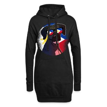 Philippines - Sweat-shirt à capuche long Femme - noir - Devant