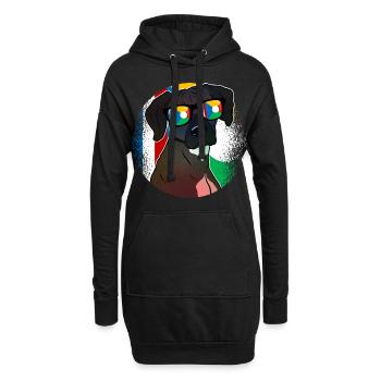 Réunion - Sweat-shirt à capuche long Femme - noir - Devant