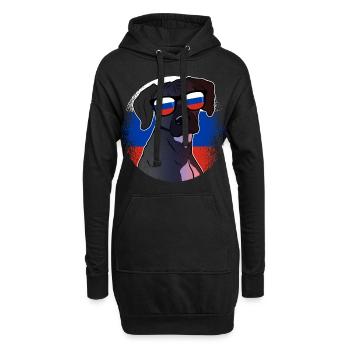 Russie - Sweat-shirt à capuche long Femme - noir - Devant
