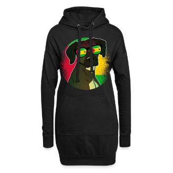 Sao Tomé et Principe - Sweat-shirt à capuche long Femme - noir - Devant