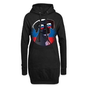 Slowenien - Hoodie-Kleid - Schwarz - Vorne