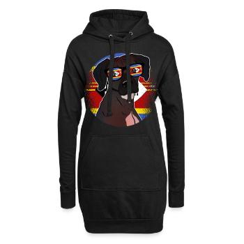 Swaziland - Sweat-shirt à capuche long Femme - noir - Devant