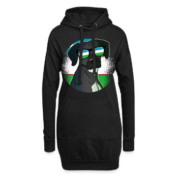 Usbekistan - Hoodie-Kleid - Schwarz - Vorne