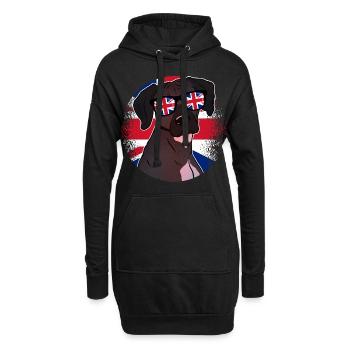 Großbritannien - Hoodie-Kleid - Schwarz - Vorne