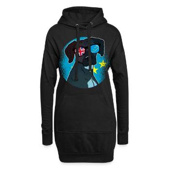 Tuvalu - Sweat-shirt à capuche long Femme - noir - Devant