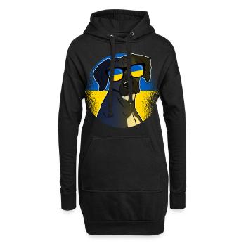 Ukraine - Hoodie-Kleid - Schwarz - Vorne