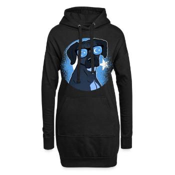 Ouïghours - Sweat-shirt à capuche long Femme - noir - Devant