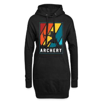 Bogenschütze Jagen Hobby - Hoodie-Kleid - Schwarz - Vorne