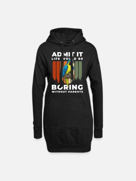 Papagei Papageien Schnabel - Hoodie-Kleid - Schwarz