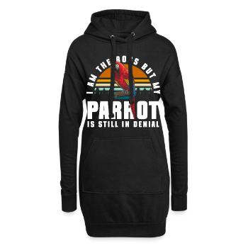 Papagei Fliegen Tropen - Hoodie-Kleid - Schwarz - Vorne