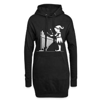 Nächtliches Elfenspiel - Hoodie-Kleid - Schwarz - Vorne