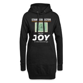 Briefmarkensammler Sammler Hobby Philatelist - Hoodie-Kleid - Schwarz - Vorne