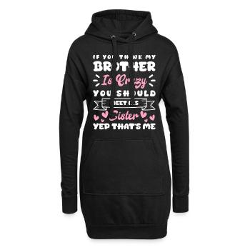 Geschwisterliebe Unzertrennlich Bruderherz Leben - Hoodie-Kleid - Schwarz - Vorne