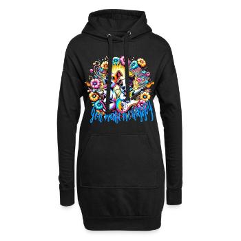 Tu me rends heureux - Sweat-shirt à capuche long Femme - noir - Devant