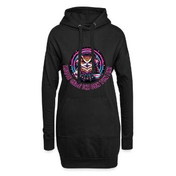 Heute gebe ich den Ton an Eule - Hoodie-Kleid - Schwarz - Vorne