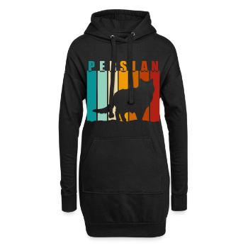 Perser Stubentiger Kätzchen Katzenlady - Hoodie-Kleid - Schwarz - Vorne