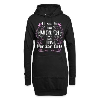 Katze Stubentiger Chefin Katzenmama - Hoodie-Kleid - Schwarz - Vorne