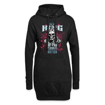 König der Prokrastination Skull / Totenkopf FS0214 - Hoodie-Kleid - Schwarz - Vorne