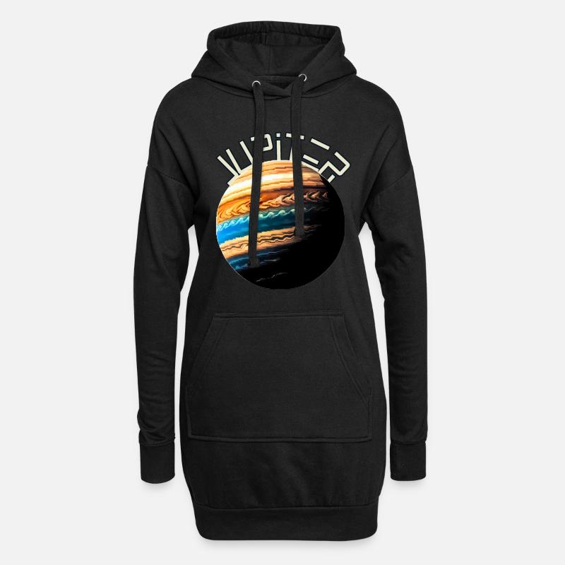 Jupiter - Hoodie-Kleid - Schwarz