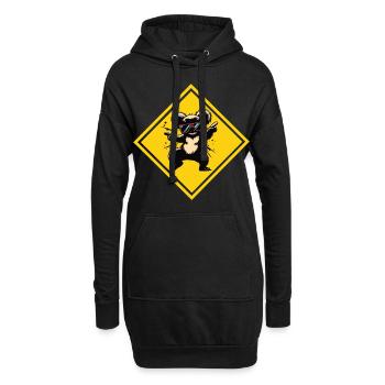 Koala dansant - lunettes de soleil sur panneau de signalisation - Sweat-shirt à capuche long Femme - noir - Devant