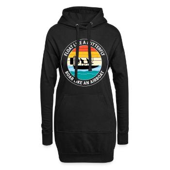 Bateau gonflable Fanboat Bateau hydroglisseur Bateau des marais - Sweat-shirt à capuche long Femme - noir - Devant