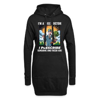 Baumpfleger Baumchirurg Kletterer Klettertrimmer - Hoodie-Kleid - Schwarz - Vorne