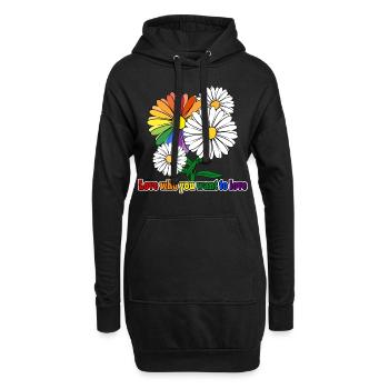 Love who you want to love - Hoodie-Kleid - Schwarz - Vorne
